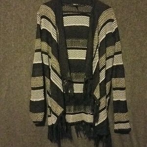 Tasseled Knit Cardigan Sweater